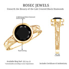 Vintage Style 2 Carat Lab Grown Black Diamond Bezel Set Engagement Ring AAAA ( Synthetic ) - Rosec Jewels