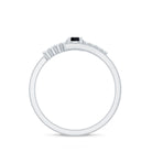 Certified Lab Grown Black and White Diamond Promise Ring with Bypass Shank AAAA ( Synthetic ) - Rosec Jewels