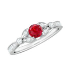 Rosec Jewels-Lab-Lab Grown Ruby and Diamond Minimal Promise Ring