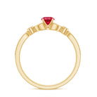 Lab-Lab Grown Ruby and Diamond Minimal Promise Ring AAAA - Rosec Jewels