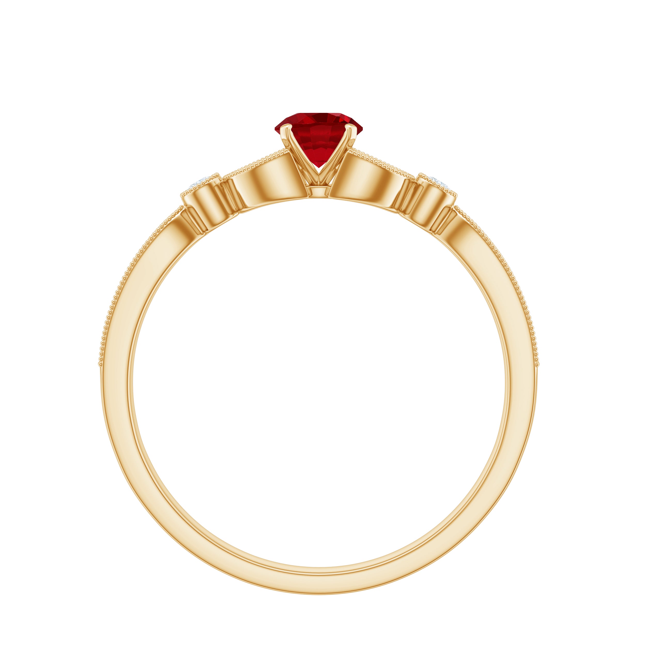 Rosec Jewels-Lab-Lab Grown Ruby and Diamond Minimal Promise Ring