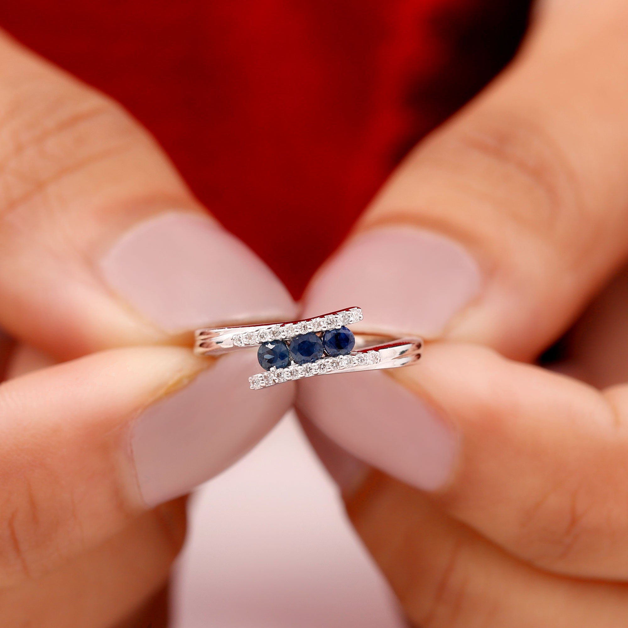 Red and blue engagement ring clearance