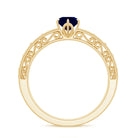Vintage Inspired 0.9 Carat Blue Sapphire Filigree Engagement Ring for Women AAA - Rosec Jewels