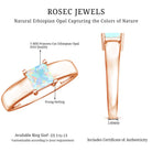 Certified Real Ethiopian Rainbow Opal Princess Cut Engagement Ring AAA - Rosec Jewels