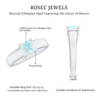 Certified Real Ethiopian Rainbow Opal Princess Cut Engagement Ring AAA - Rosec Jewels
