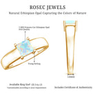 Certified Real Ethiopian Rainbow Opal Princess Cut Engagement Ring AAA - Rosec Jewels