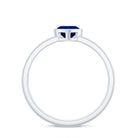 Rosec Jewels-1 CT Blue Sapphire Heart Solitaire Engagement Ring with Pave Diamond