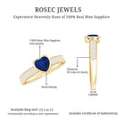 Rosec Jewels-1 CT Blue Sapphire Heart Solitaire Engagement Ring with Pave Diamond