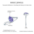Rosec Jewels-Natural Tanzanite Solitaire Engagement Ring with Bypass Shank