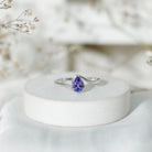 Rosec Jewels-Natural Tanzanite Solitaire Engagement Ring with Bypass Shank