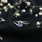 Rosec Jewels-Natural Tanzanite Solitaire Engagement Ring with Bypass Shank