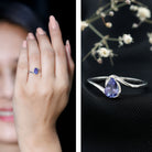 Rosec Jewels-Natural Tanzanite Solitaire Engagement Ring with Bypass Shank
