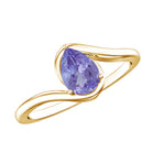 Rosec Jewels-Natural Tanzanite Solitaire Engagement Ring with Bypass Shank