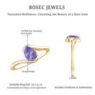 Rosec Jewels-Natural Tanzanite Solitaire Engagement Ring with Bypass Shank