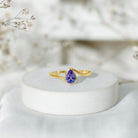 Rosec Jewels-Natural Tanzanite Solitaire Engagement Ring with Bypass Shank