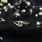 Rosec Jewels-Natural Tanzanite Solitaire Engagement Ring with Bypass Shank