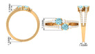 Natural Aquamarine Diamond 2 Stone Promise Ring with Split Shank AAA - Rosec Jewels
