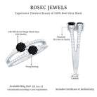 Rosec Jewels-Genuine Black Onyx Two Stone Promise Ring with Diamond