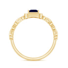 Natural Princess Cut Blue Sapphire Diamond Promise Ring with Infinity Heart Shank AAA - Rosec Jewels