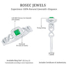 Rosec Jewels-Natural Princess Cut Emerald Diamond Promise Ring For Her