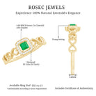 Rosec Jewels-Natural Princess Cut Emerald Diamond Promise Ring For Her