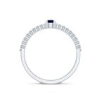 Genuine Blue Sapphire Promise Ring with Diamond AAA - Rosec Jewels