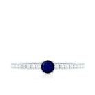 Genuine Blue Sapphire Promise Ring with Diamond AAA - Rosec Jewels