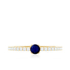 Genuine Blue Sapphire Promise Ring with Diamond AAA - Rosec Jewels