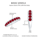 Natural Ruby Diamond Half Eternity Anniversary Band Ring for Women AAA - Rosec Jewels