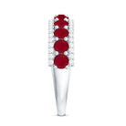 Natural Ruby Diamond Half Eternity Anniversary Band Ring for Women AAA - Rosec Jewels