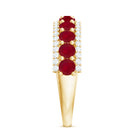 Natural Ruby Diamond Half Eternity Anniversary Band Ring for Women AAA - Rosec Jewels