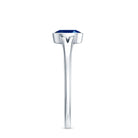 Natural 0.6 Carat Oval Shape Blue Sapphire Promise Ring with Split Shank AAA - Rosec Jewels