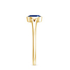 Natural 0.6 Carat Oval Shape Blue Sapphire Promise Ring with Split Shank AAA - Rosec Jewels