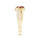 Natural Ruby To Et Moi Engagement Ring with Diamond AAA - Rosec Jewels