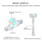 Real 8X10mm Ethiopian Rainbow Opal Engagement Ring with Diamond Braided Shank AAA - Rosec Jewels