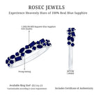 Natural Blue Sapphire Half Eternity Anniversary Ring for Women AAA - Rosec Jewels