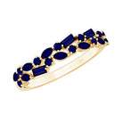 Natural Blue Sapphire Half Eternity Anniversary Ring for Women AAA - Rosec Jewels