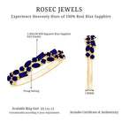 Natural Blue Sapphire Half Eternity Anniversary Ring for Women AAA - Rosec Jewels