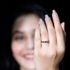 Rosec Jewels-1.5 CT Marquise and Round Blue Sapphire Contemporary Full Eternity Ring