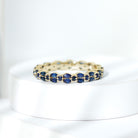 Rosec Jewels-1.5 CT Marquise and Round Blue Sapphire Contemporary Full Eternity Ring