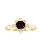 Vintage Looking 0.8 Carat Lab Grown Black and White Diamond Engagement Ring AAAA ( Synthetic ) - Rosec Jewels