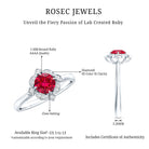 Rosec Jewels-Vintage Style Lab Grown Ruby and Diamond Engagement Ring