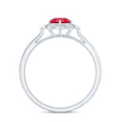 Rosec Jewels-Vintage Style Lab Grown Ruby and Diamond Engagement Ring