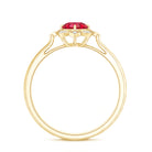Rosec Jewels-Vintage Style Lab Grown Ruby and Diamond Engagement Ring