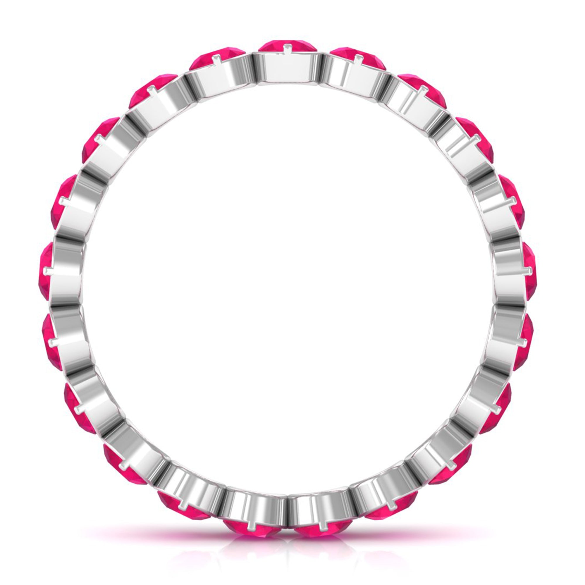 Rosec Jewels-2 CT Bezel Set Ruby Full Eternity Stackable Ring