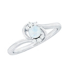 1/2 CT Moonstone and Diamond Bypass Promise Ring AAA - Rosec Jewels