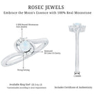 1/2 CT Moonstone and Diamond Bypass Promise Ring AAA - Rosec Jewels