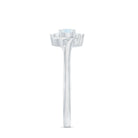 1/2 CT Moonstone and Diamond Bypass Promise Ring AAA - Rosec Jewels