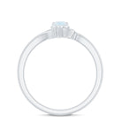 1/2 CT Moonstone and Diamond Bypass Promise Ring AAA - Rosec Jewels
