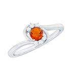 1/4 Ct Fire Opal and Diamond Bypass Promise Ring AAA - Rosec Jewels